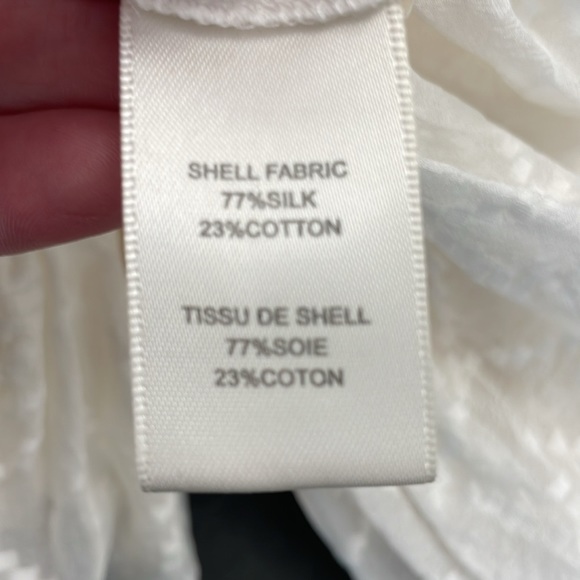 Rebecca Taylor off the shoulder long sleeve sheer ruffle bottom - Picture 6 of 8